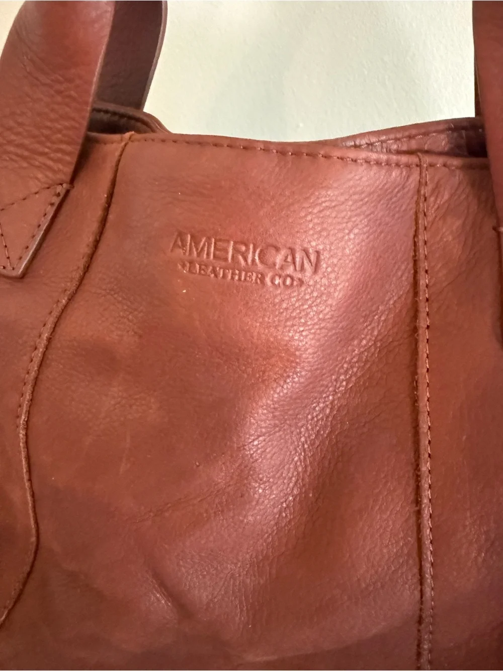 American Leather Co. Ada Triple Entry Leather Satchel